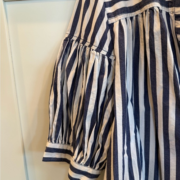 By Anthropologie Darcey Striped Blue and White Women's popover top XL - Picture 8 of 9